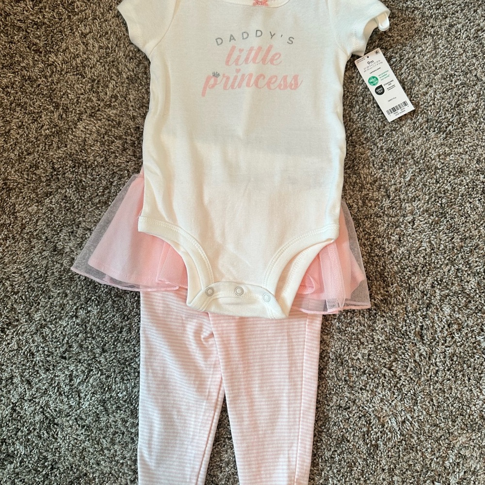 Carter's Baby Girl White and Pink Tutu Outfit